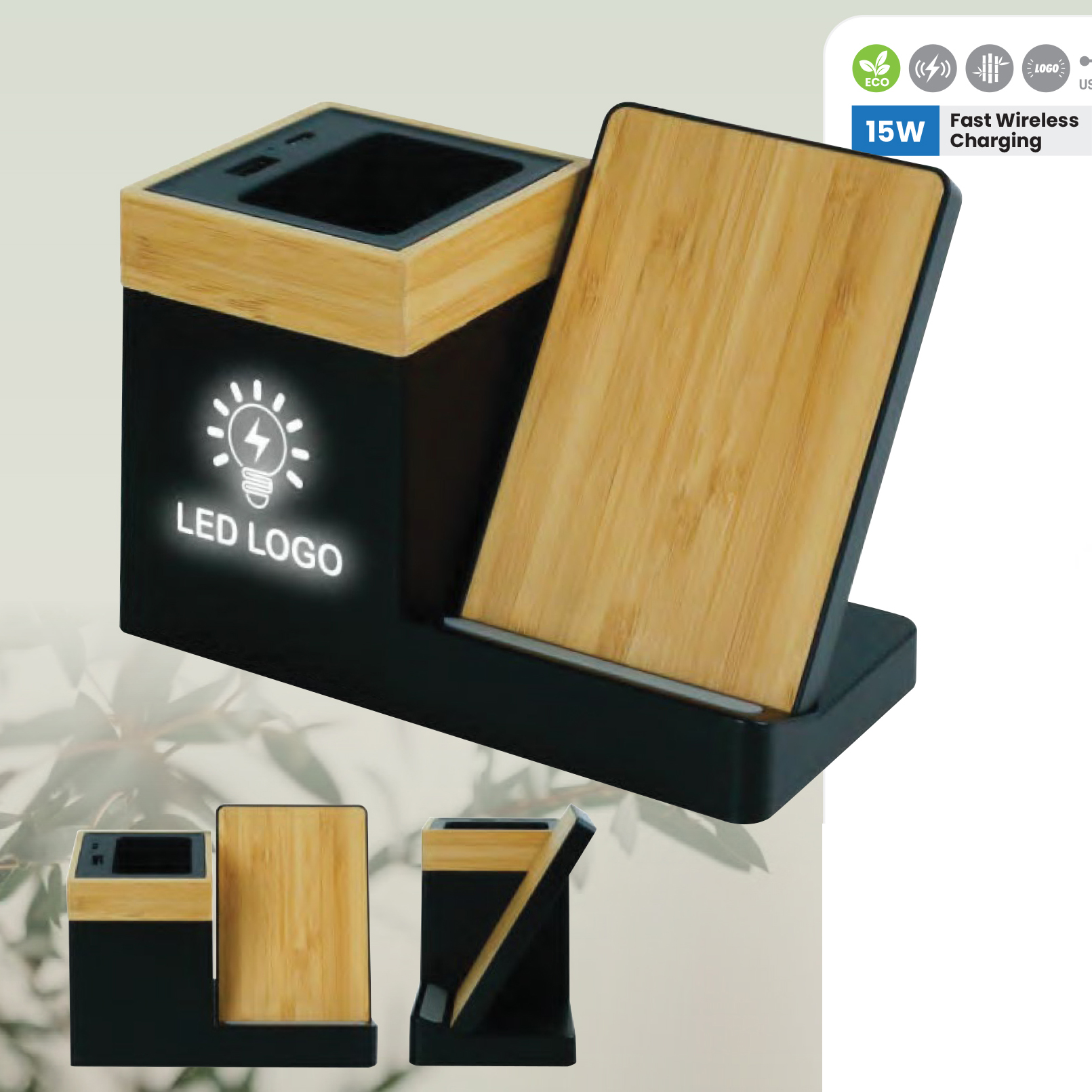 Pen Holder with Wireless Charger