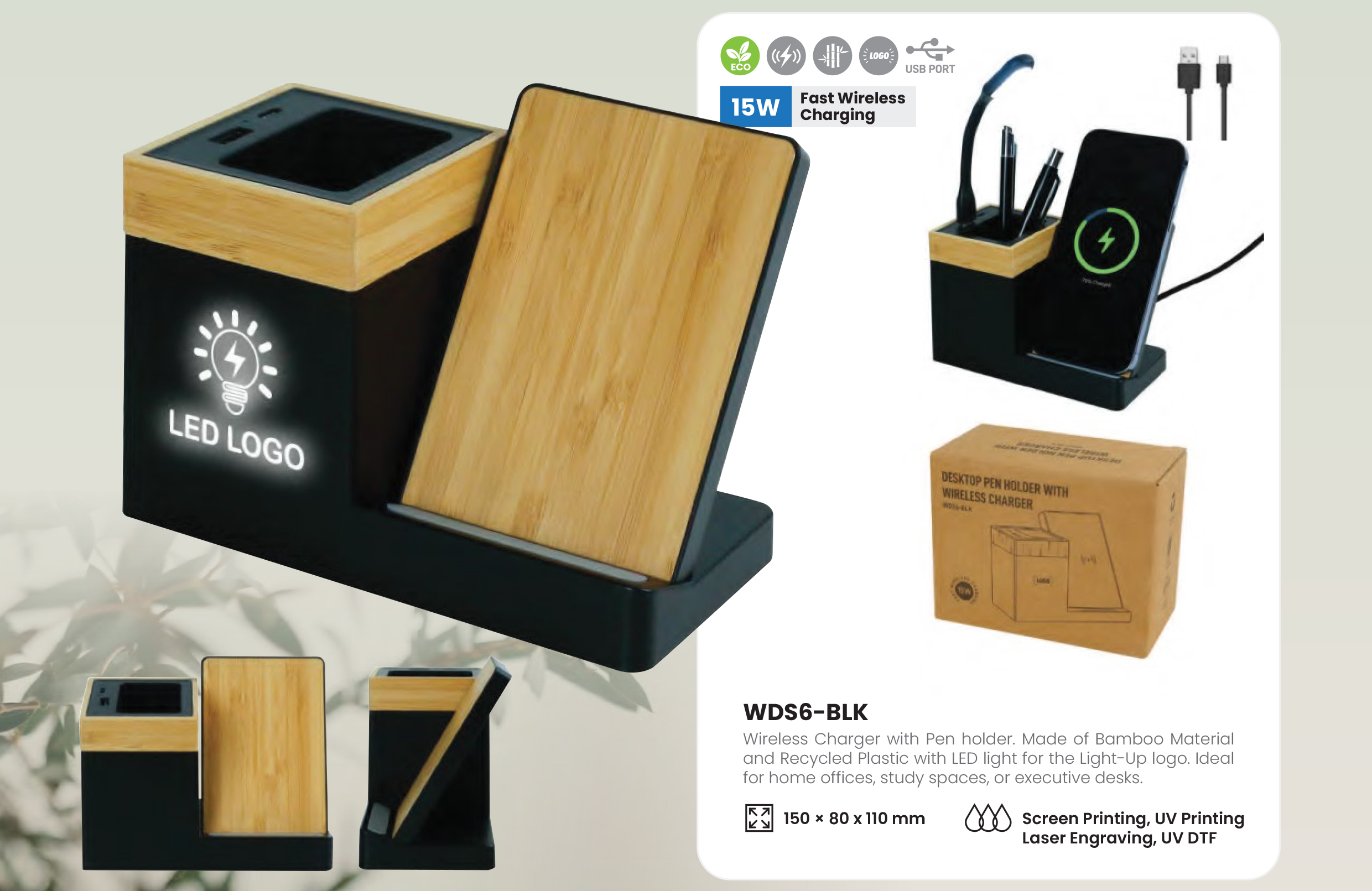 Pen Holder with Wireless Charging - Image 2