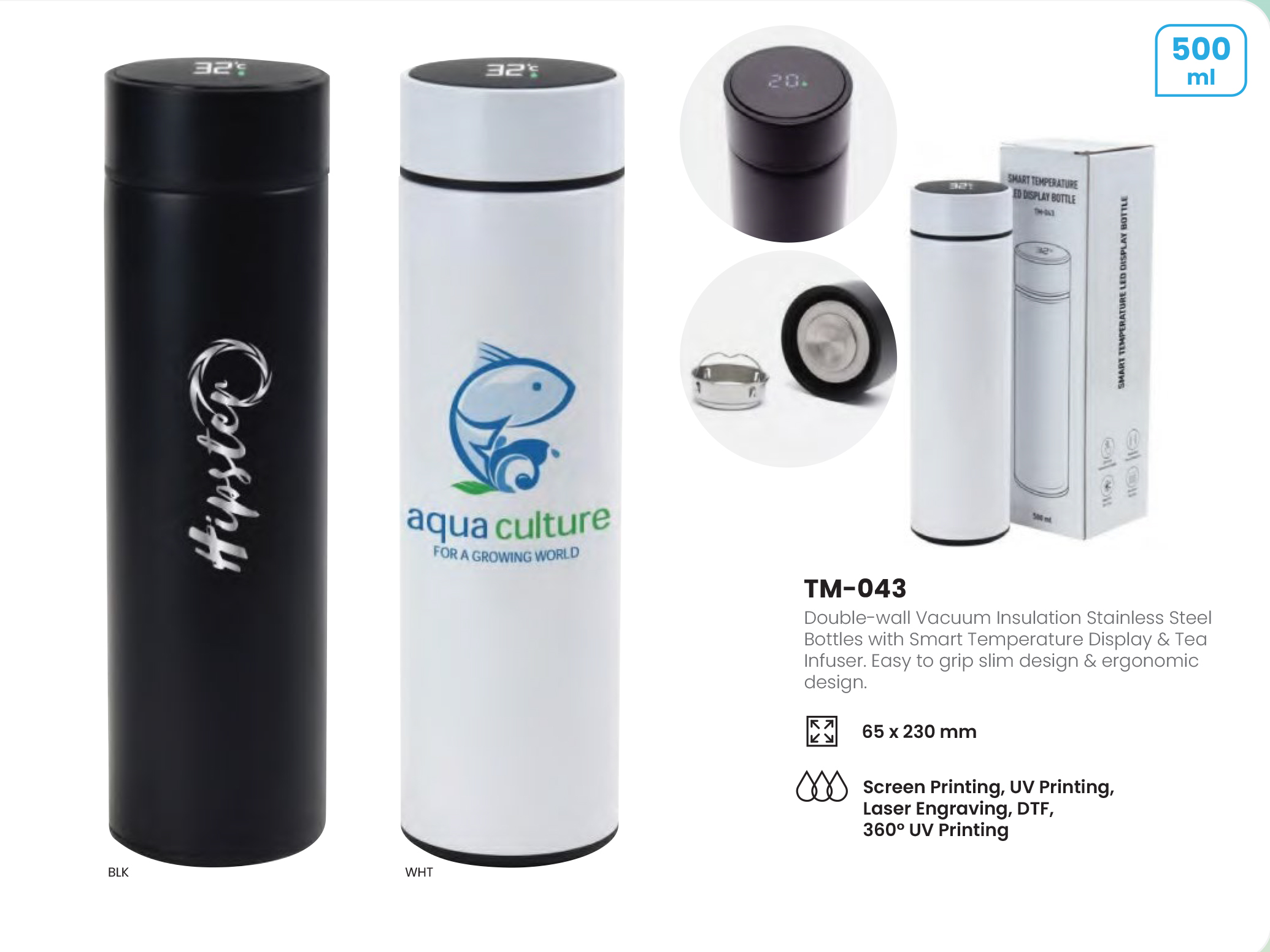 Stainless Steel Bottles with Smart Temperature Display - Image 2