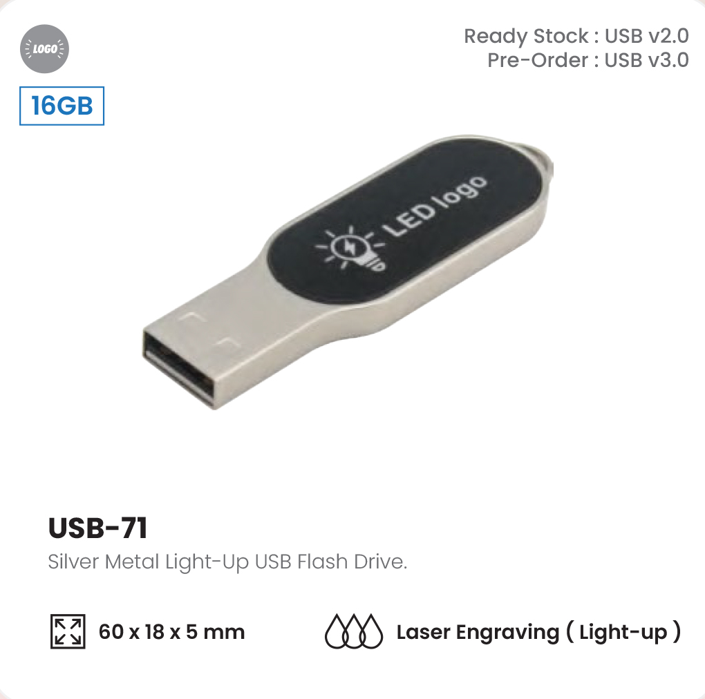 Black Light-Up USB Flash Drive - Image 3
